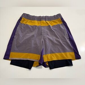 lululemon athletica Gray and Yellow Athletic Shorts